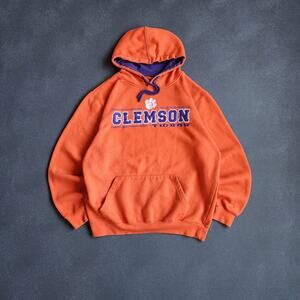 Y2K Clemson Tigers Orange Pullover Hoodie Large